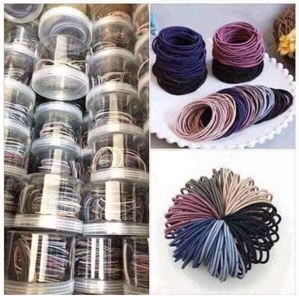 Dây Thun Cột Tóc Hộp 100 Cái Loại Đẹp 1x29