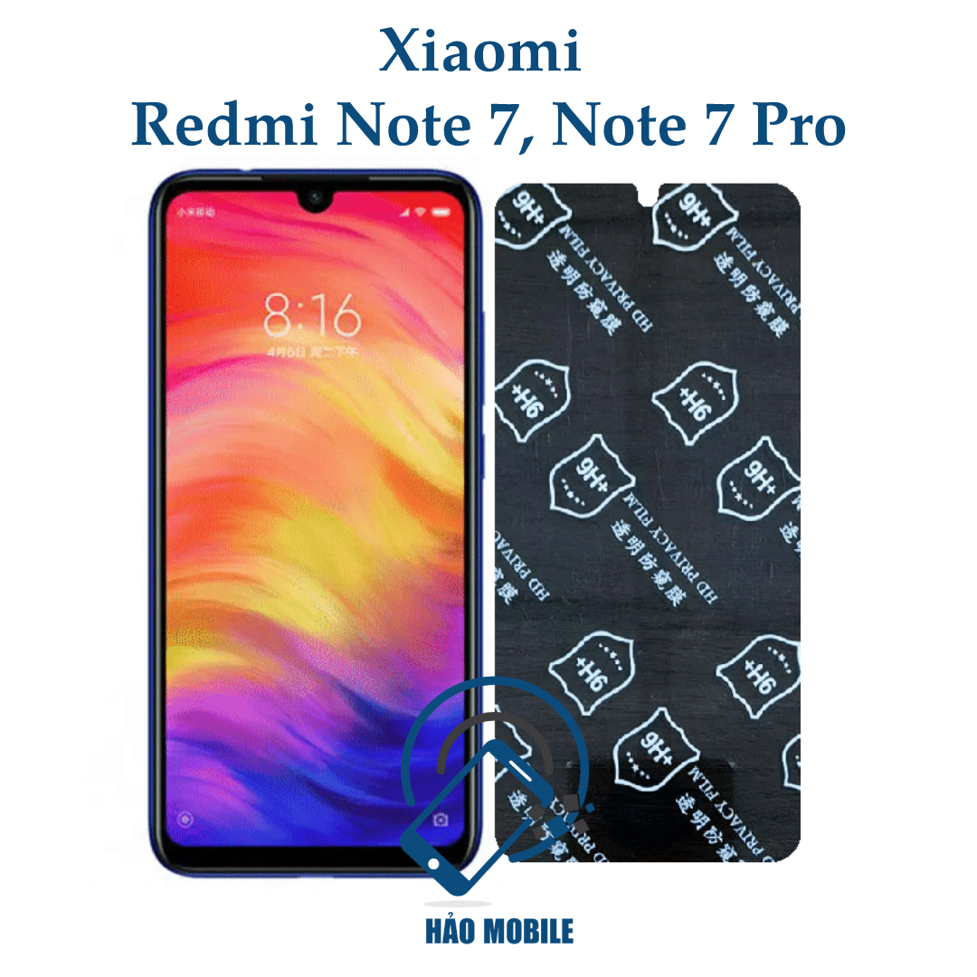 Dán chống nhìn trộm Xiaomi Redmi Note 7, Note 7 Pro - Dán cường lực dẻo nano 9H+