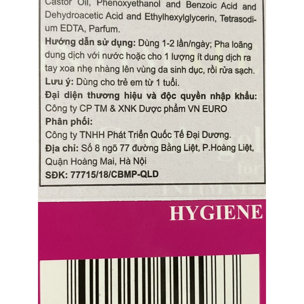 DUNG DỊCH VỆ SINH INTIMATE FRESH COMFORT 180ml