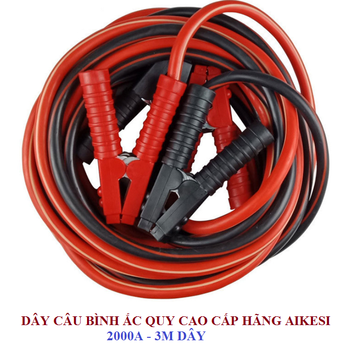 Dây câu bình ắc quy cao cấp dùng cho ô tô, xe hơi dài 3m,lõi đồng cao cấp dòng 2000A siêu bền