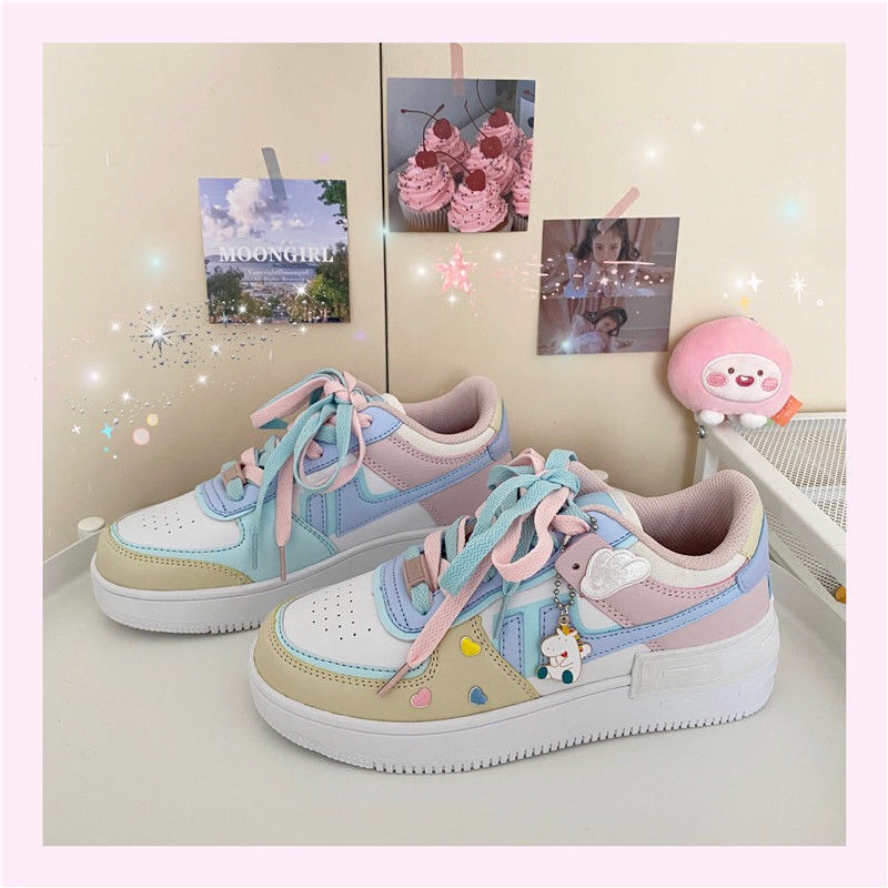 (kèm video ) giày nữ, giày thể thao nữ AIR FORCE có sticker cực đẹp, giày sneaker ulzzang siêu hot 2021