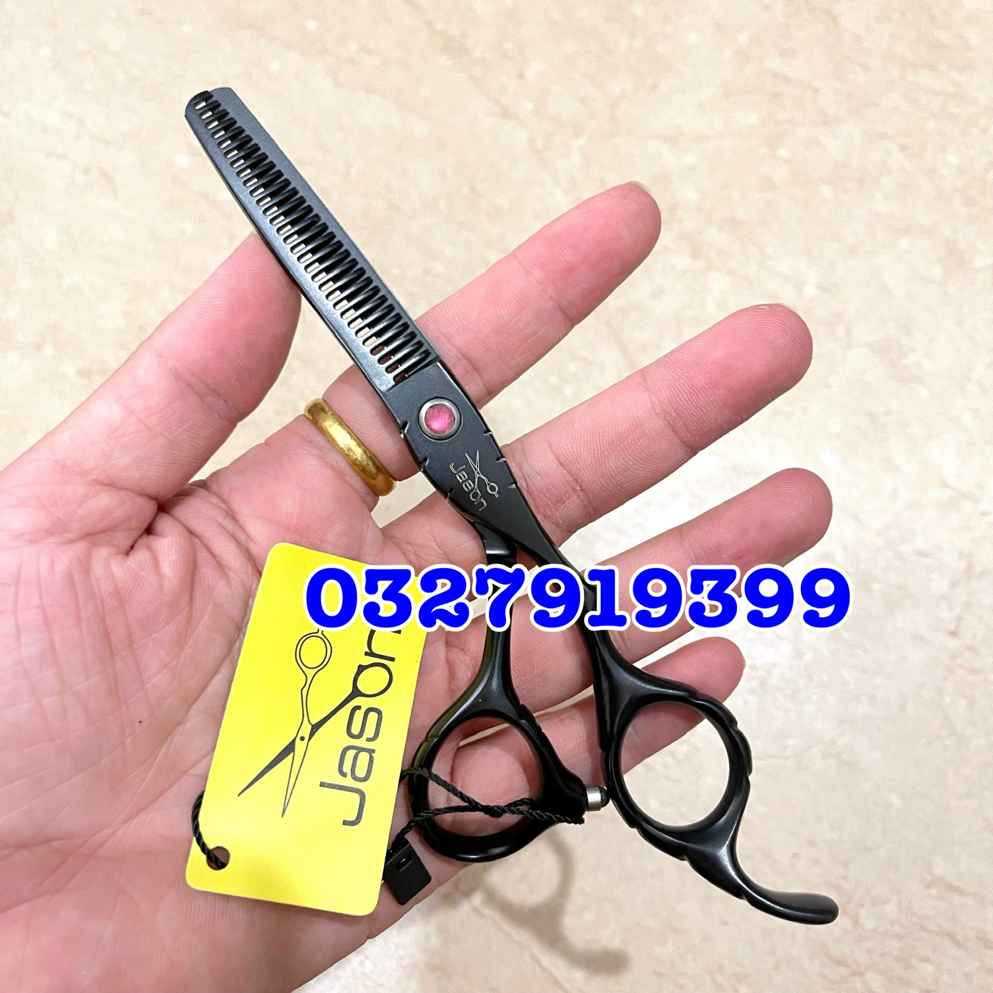 Jason Kéo Tỉa Tóc Cao Cấp 5.5 In Thép Nhật S440C Độ Cứng Trên 62HRC Kèm Bao Da Chất Lượng Cao