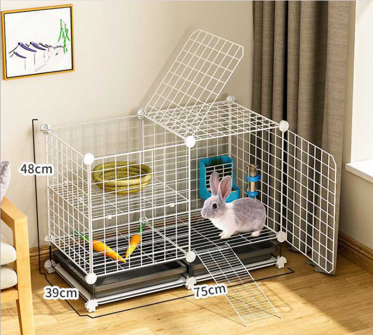 Combo chuồng nuôi mèo, thỏ lắp ghép bằng lưới sắt đa năng