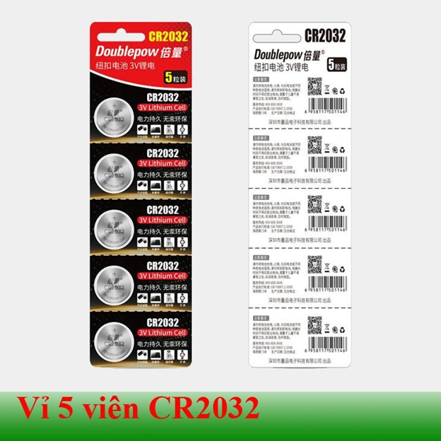 Vỉ Pin CR2032, Pin Doublepow Lithium Battery 3v (5 viên)