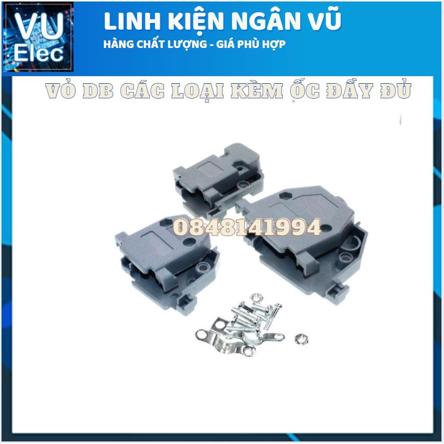 Vỏ DB cho Cổng COM DB9 - DB15 - DB25 Thẳng Hàn Dây dành cho Đực & Cái