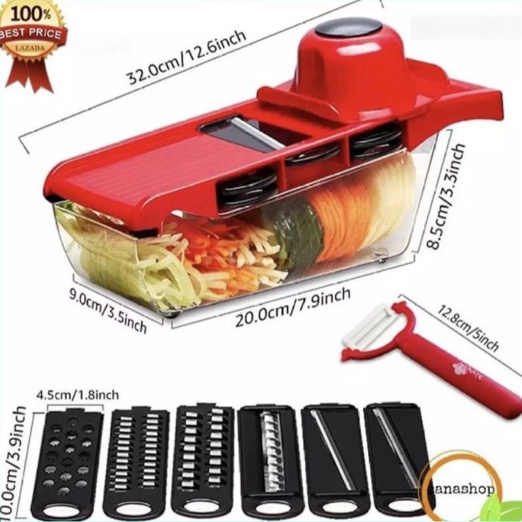 Dụng cụ cắt gọt rau củ quả đa năng 6 trong 1, dụng cụ nạo rau củ thành dạng sợi, máy thái rau củ quả đa năng, dụng cụ bào sợi, thái lát, cắt rau củ quả đa năng.