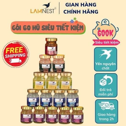 mua 5 hủ tặng 1 hủ Yến loại 70ml  và tặng thêm 1 muỗng vàng ăn yến