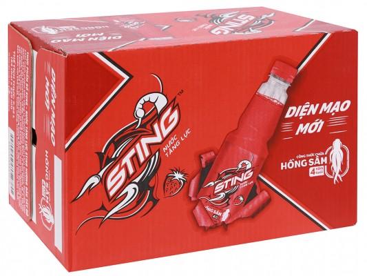 Thùng 24 Chai Nước Tăng Lực Sting Dâu 330ml
