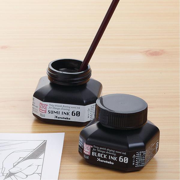 Mực Kuretake Sumi/Black màu đen 60ml.