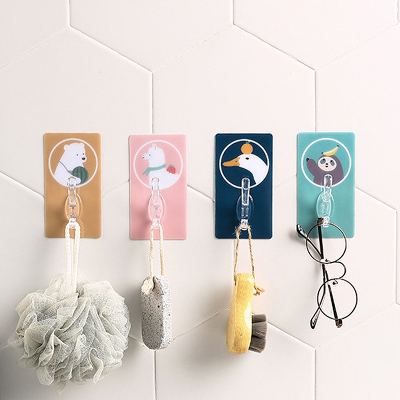 Móc Treo Đồ Hình Thú Dễ Thương, Miếng Dán Tường Chịu Lực Siêu Dính Treo Đồ Đa Năng Hình Ngẫu Nhiên