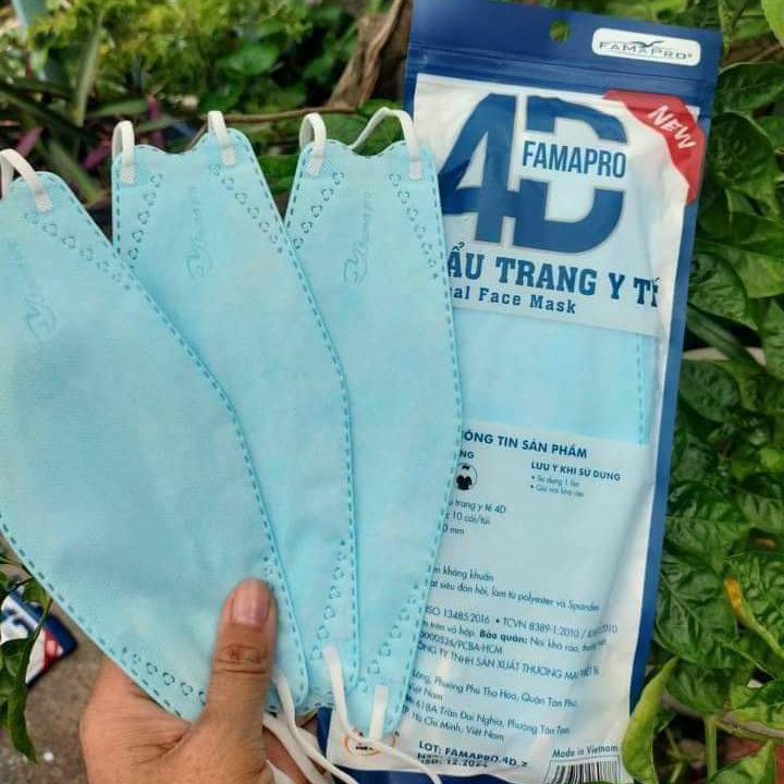 COMBO 100cái  KHẨU TRANG 4D FAMAPRO