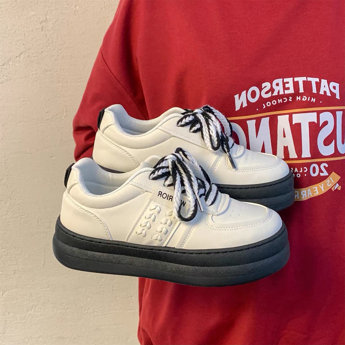 giày thể thao nữ ,  giày sneaker nữ da trắng đế đen