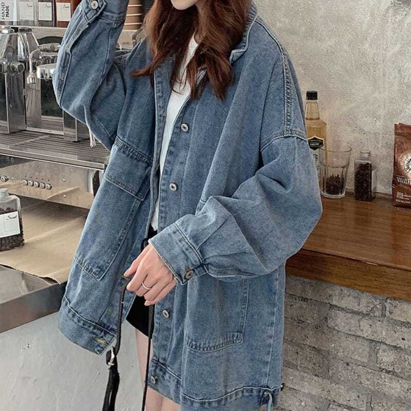 ÁO KHOÁC BÒ DEMIN DÁNG THỤNG BASIC