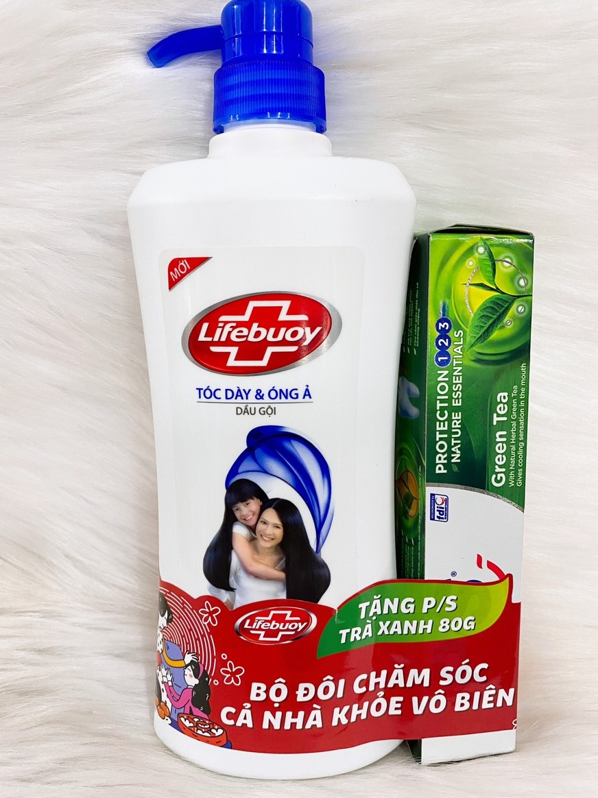 Dầu gội Lifebuoy tóc dày óng ả 621ml - màu xanh