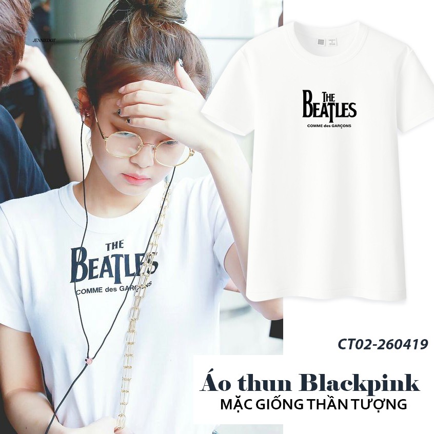 [Lấy mã giảm thêm 30%]Video Ảnh Thật Áo thun The Beatles Jennie BlackPink mặc CT02-260419