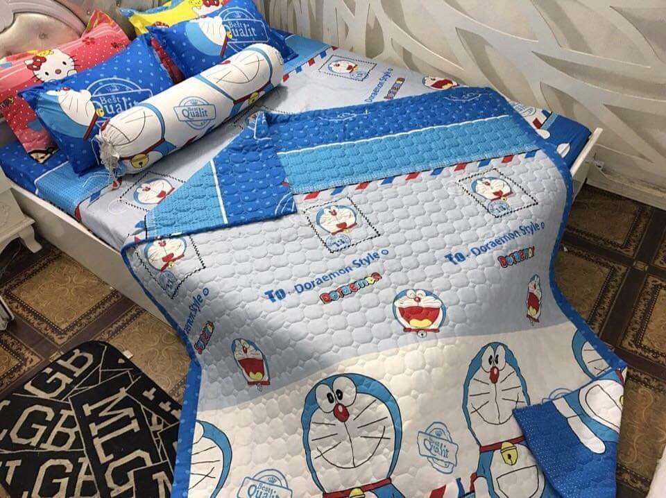 TRỌN BỘ CHĂN GA GỐI 5 MÓN-MẪU  ĐORaeMON