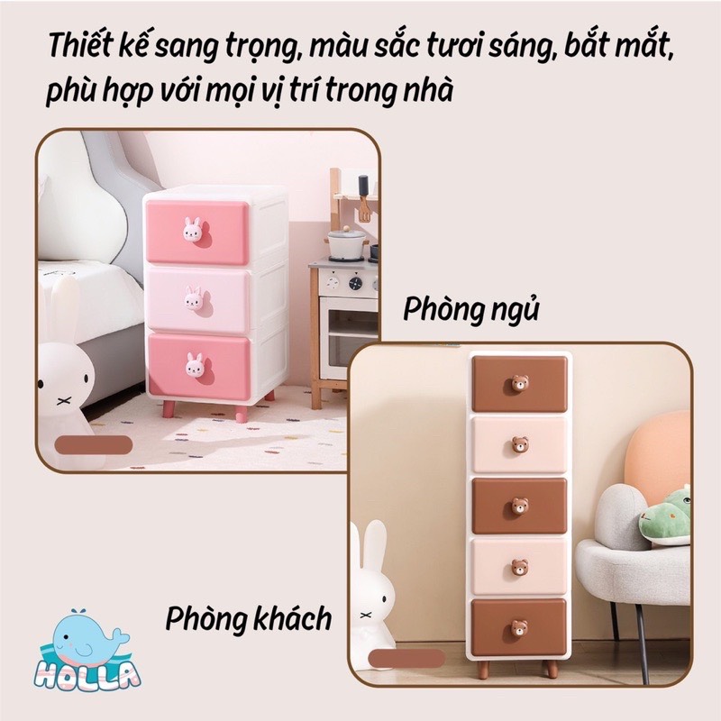 Tủ Đa Năng Gấu Thỏ Cao Cấp Holla