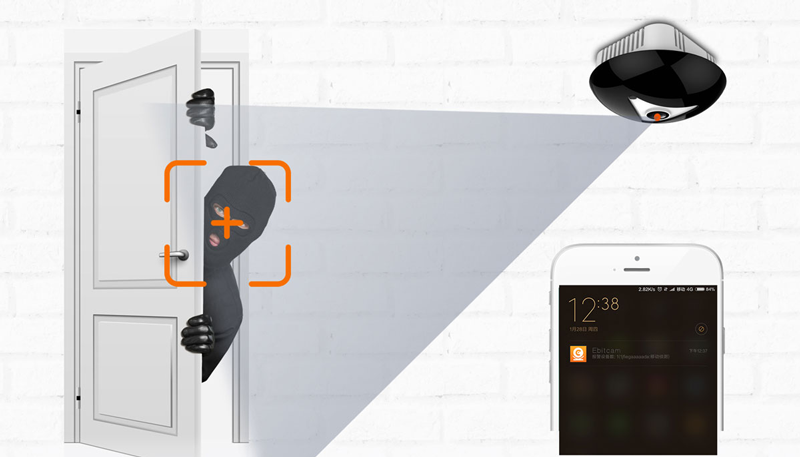 Camera Ip Wifi EbitCam Fisheye EBF2 (3.0 MP) - EBF2 ốp Trần