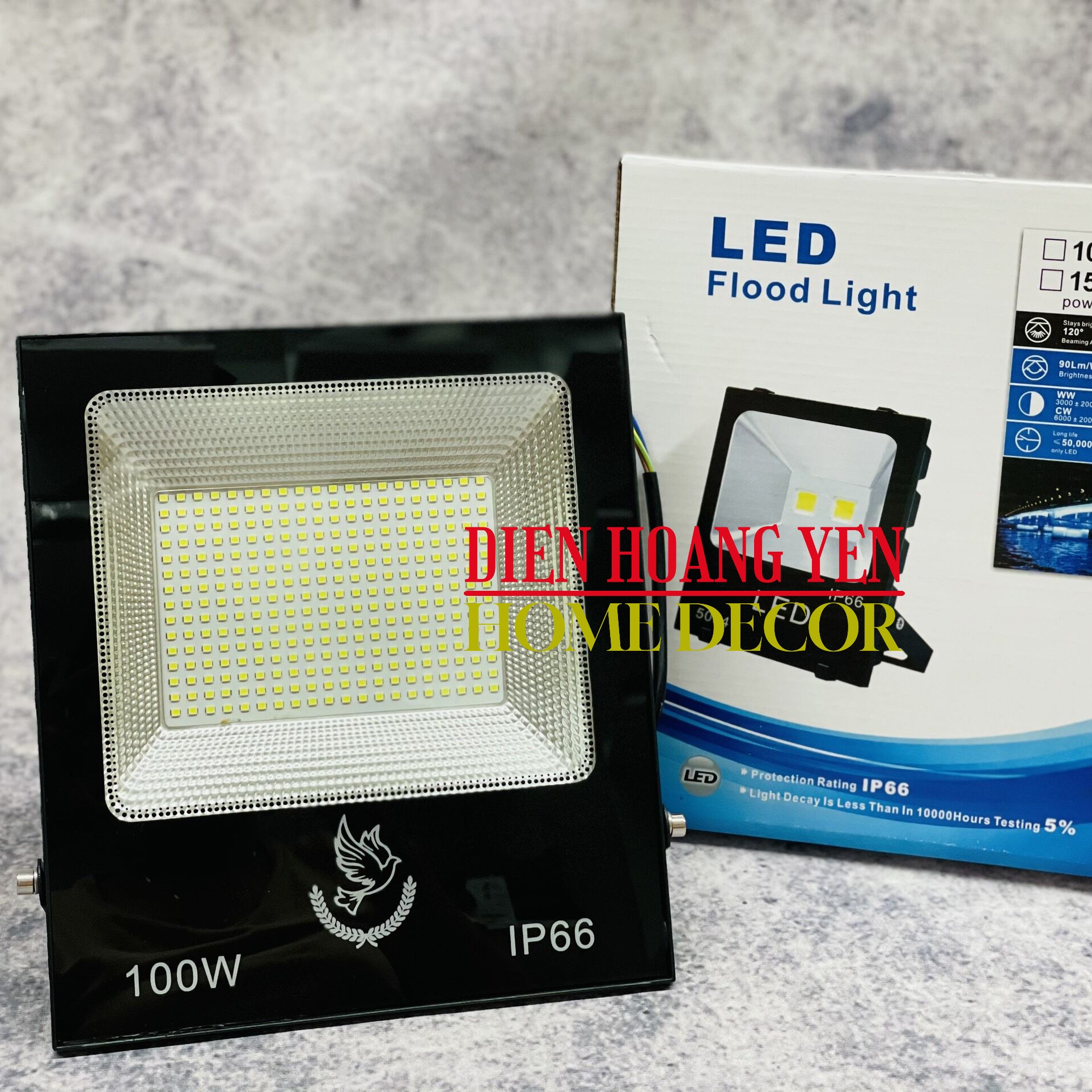 Đèn Pha Led IP66 Siêu mỏng, siêu sáng 100W (Ánh Sáng Trắng)