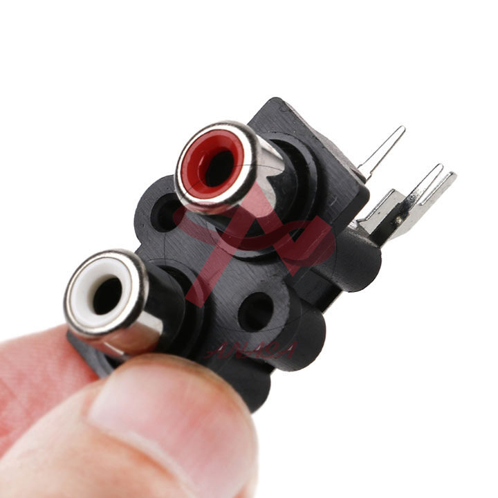 Jack AV Âm Thanh Audio 2 Lỗ 1 Trắng 1 Đỏ AV2