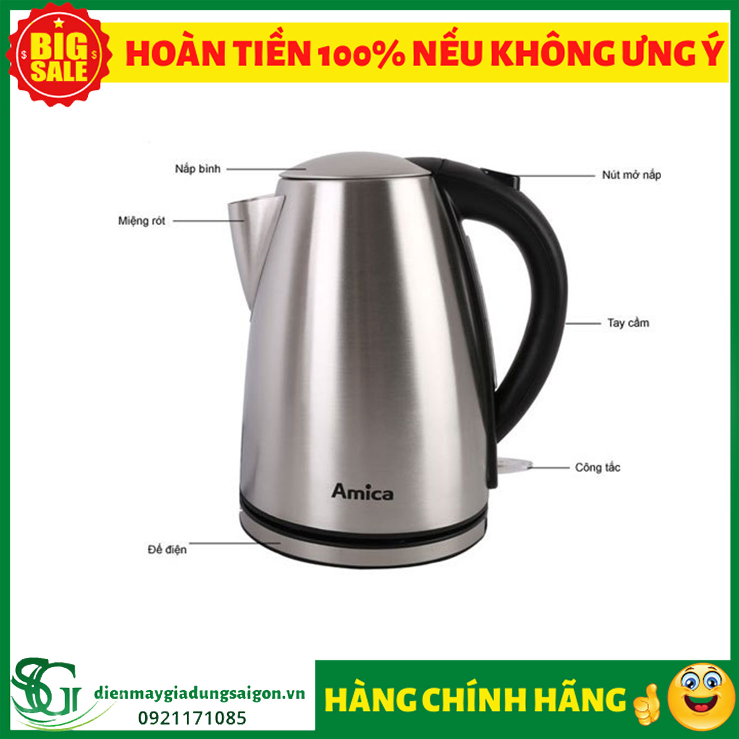 [HCM]ẤM SIÊU TỐC AMICA KO3031