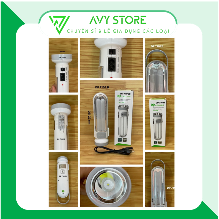 ĐÈN PIN LED SẠC CẦM TAY ĐA NĂNG DP 7102