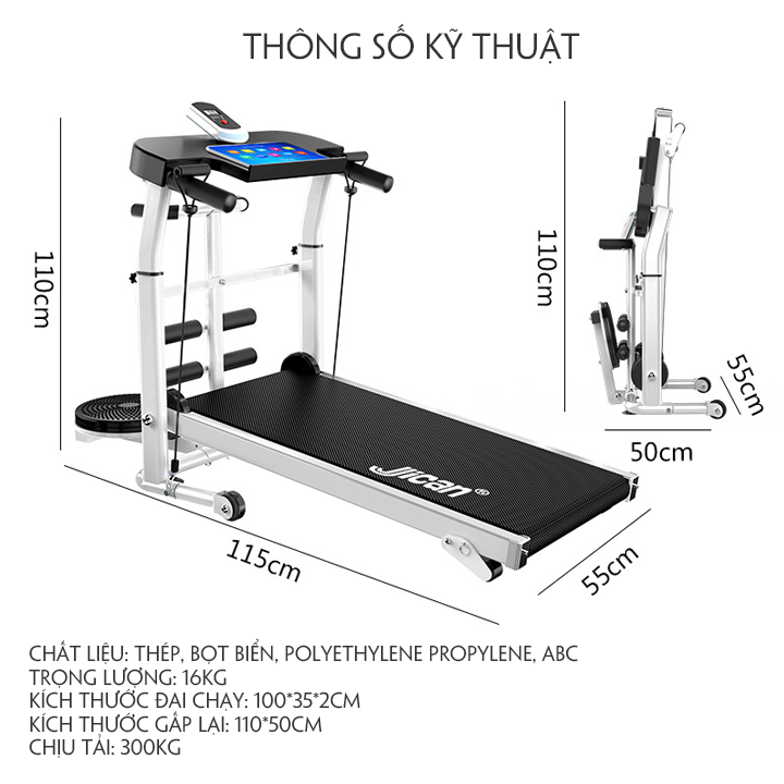 Máy chạy bộ tại nhà - Máy chạy bộ cơ không dùng động cơ điện màn hình hiển thị thông số