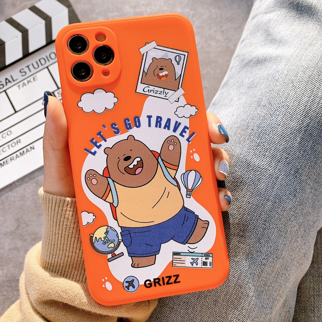 Ốp Lưng Silicon Màu Bảo Vệ Camera THREE BEARS