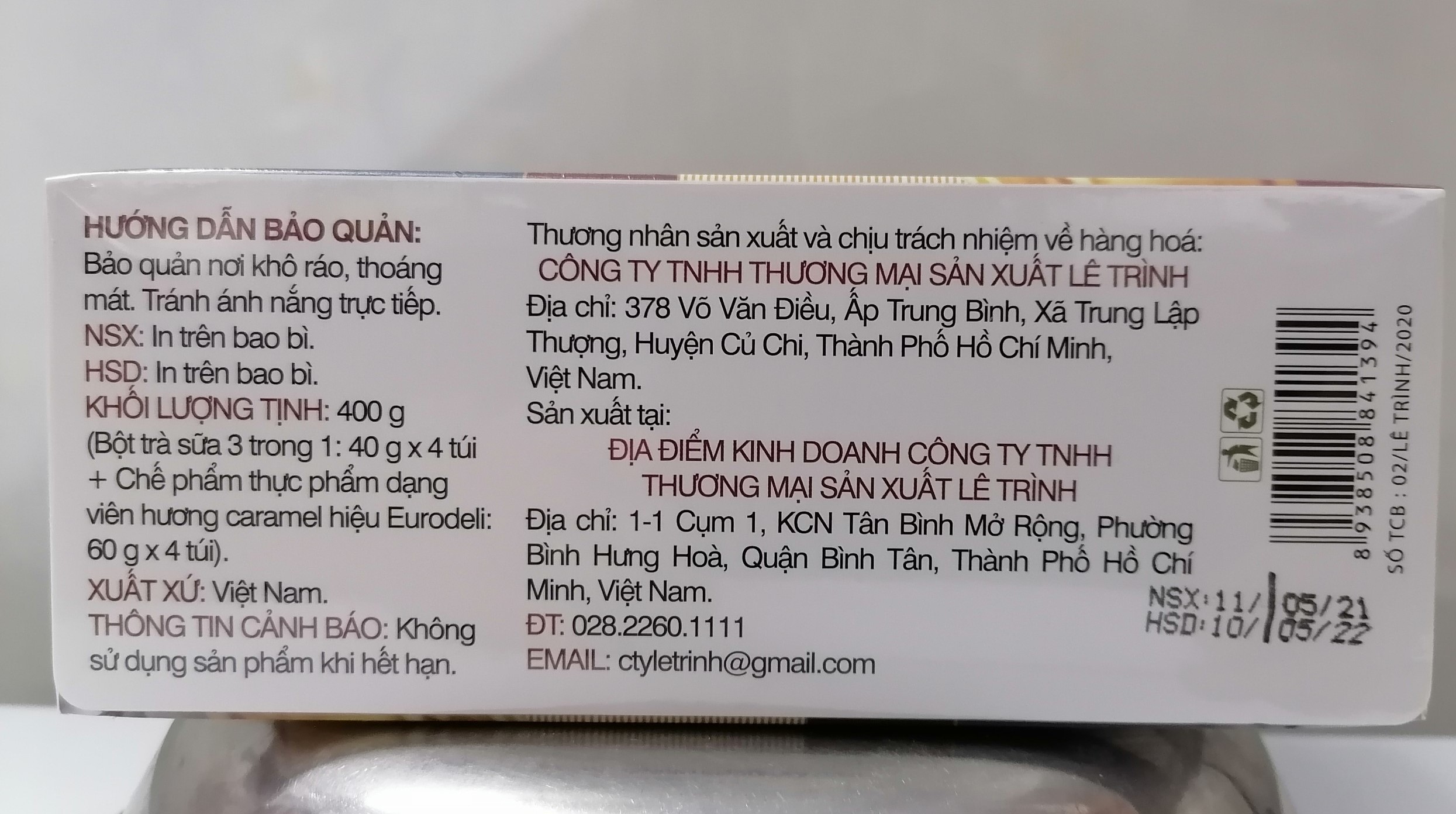[Hộp 400g – 3 IN 1] TRÀ SỮA TRÂN CHÂU [VN] WANGCHA Milk Tea