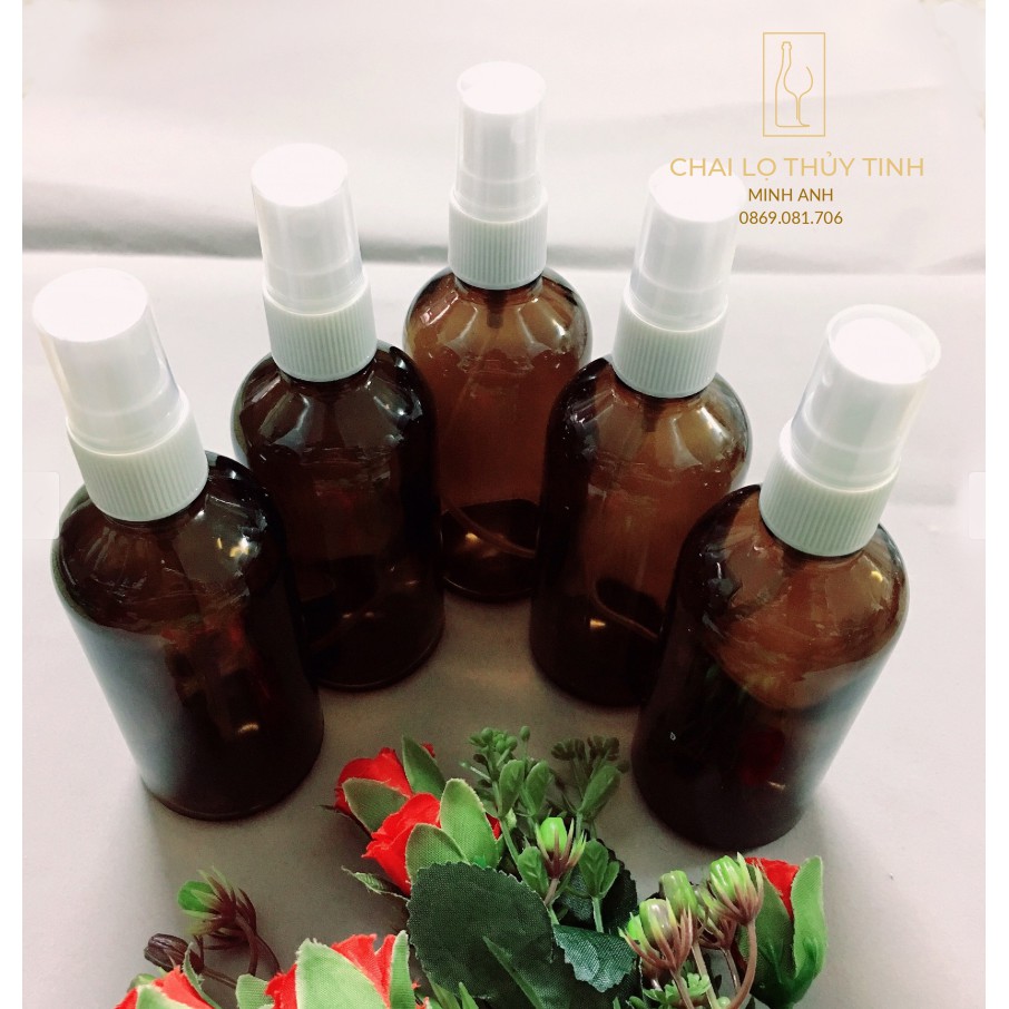 Lọ thủy tinh nâu xịt - -