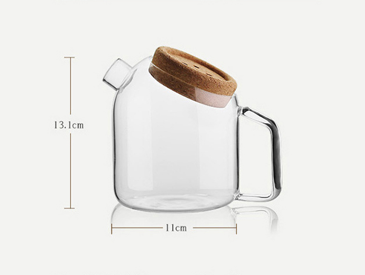 Bình thủy tinh Borosilicate nắp gỗ hình nút áo