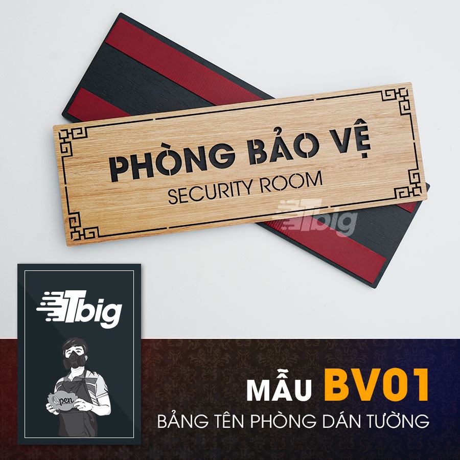 Bảng tên phòng gỗ cắt laser dán tường - gia g nội dung bảng theo yêu cầu