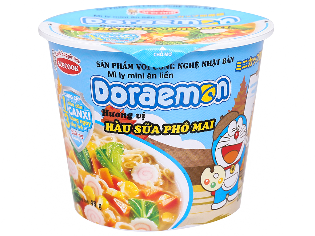 Thùng 12 ly mì Doraemon Hàu Sữa Phô Mai