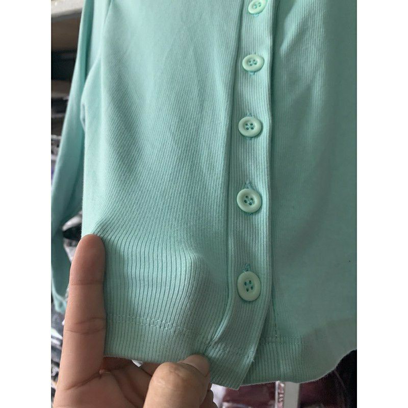 ÁO CROPTOP 6 CÚC THẬT TAY DÀI