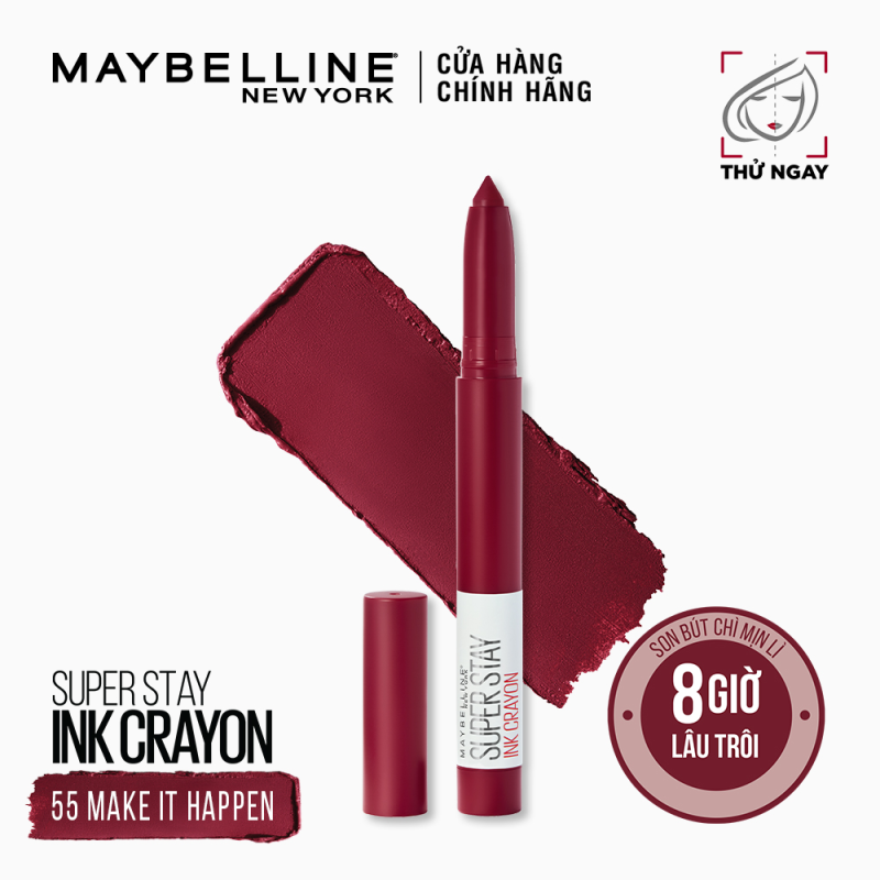 Son Bút Chì Mịn Lì 8h Lâu Trôi Maybelline New York Super Stay Ink Crayon Lipstick 1.2g