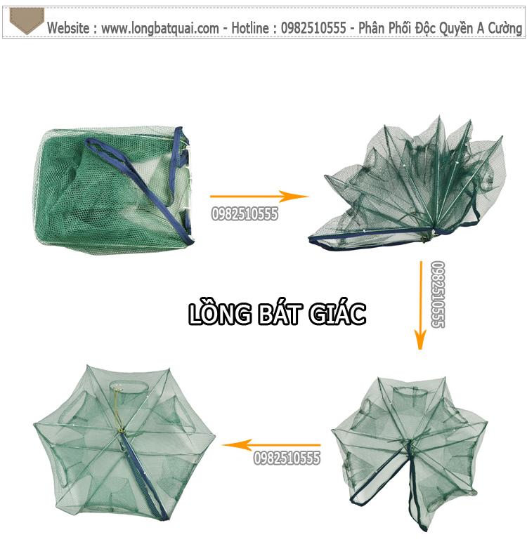Lồng Bát Giác 8 Cửa Đa Năng + Tặng Mồi Dụ tôm,cua,cá