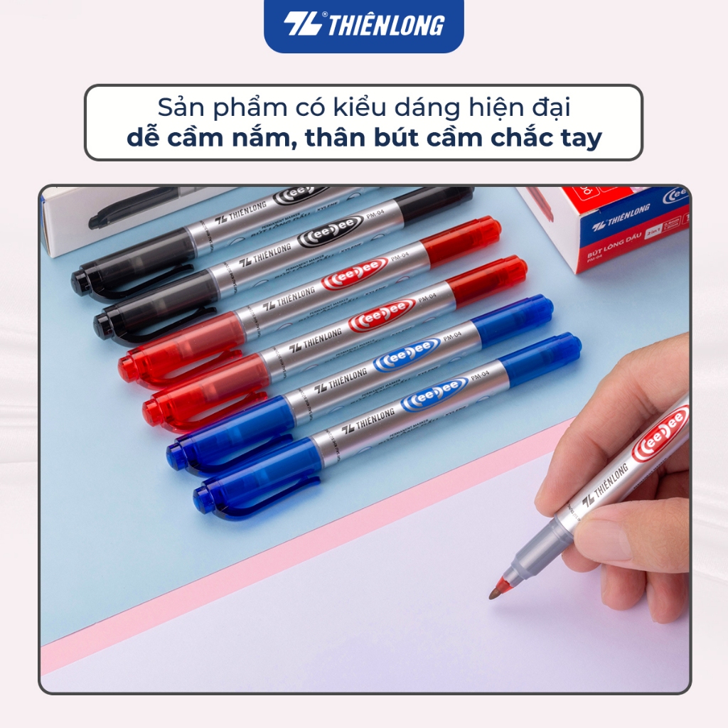 (1 Cây) Bút lông dầu 2 đầu nhỏ Thiên Long PM-04