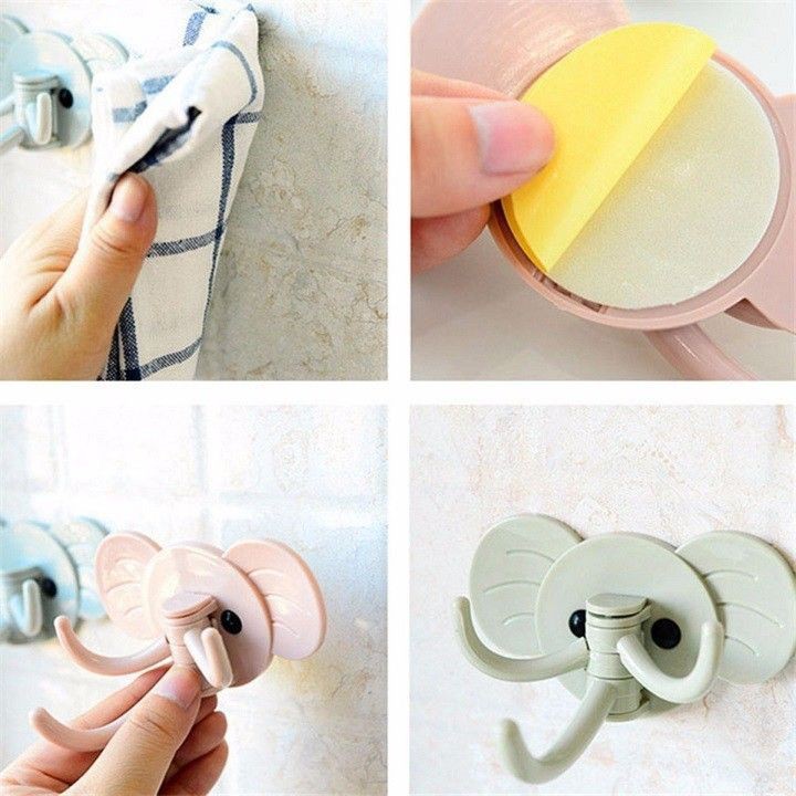 Móc treo đồ dán tường hình con voi