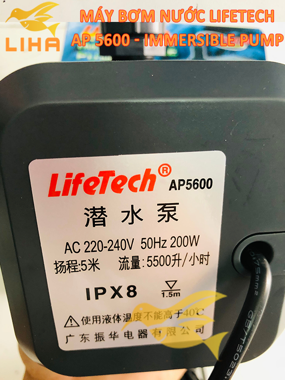 Máy Bơm Lifetech AP5600 - Bơm Nước Hút Cặn Cho Bể Cá Cao Cấp