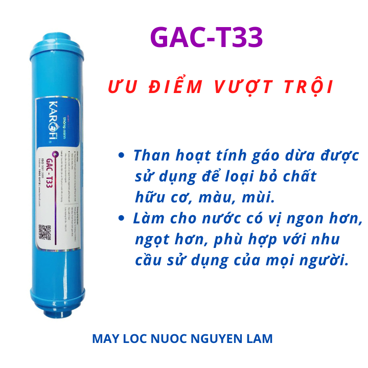 (HCM) Lõi Lọc Nước KAROFI Số 5-GAC-T33