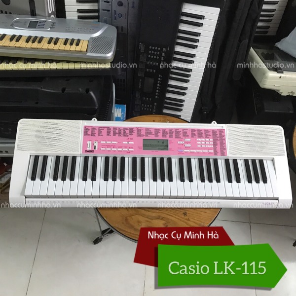 Đàn Organ Casio LK-115. Đàn 61 phím ánh sáng led cảm ứng đã qua sử dụng, hình thức còn khá ổn, chạy hoàn hảo, chưa sửa chữa