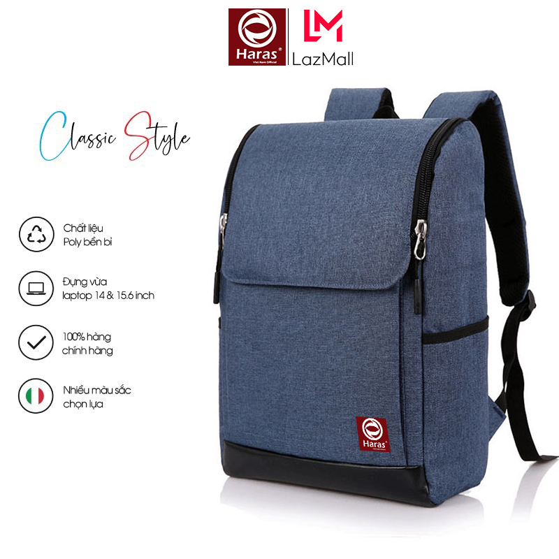Balo unisex cao cấp, balo thời trang, balo có ngăn đựng laptop 15.6 inch haras hrs013