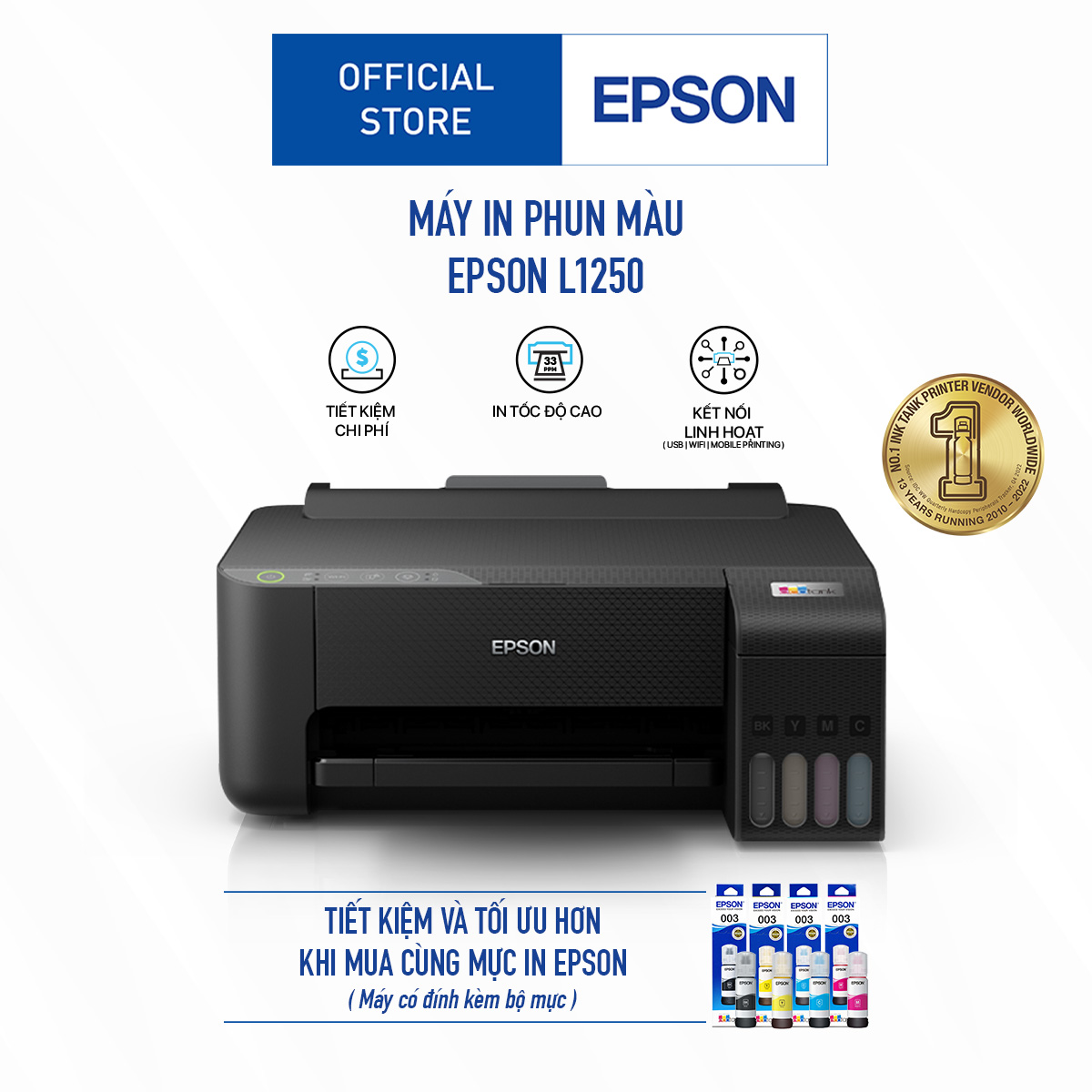 Epson EcoTank L1250 A4 Wireless Ink Tank Printer