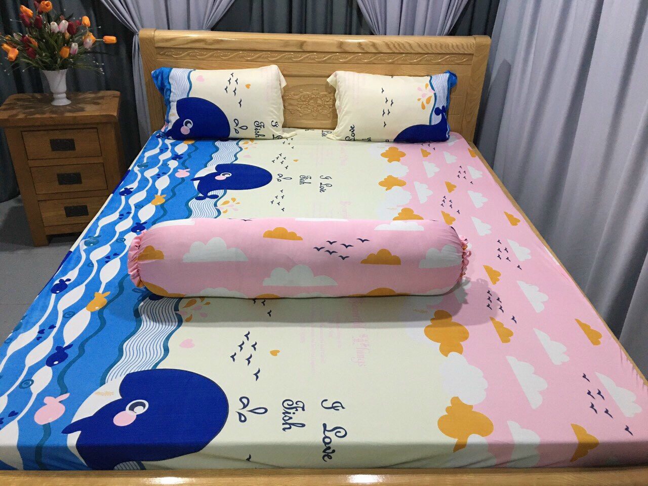 [HCM]Bộ Drap gối Thun Hàn Quốc mát lạnh  { 4 MÓN} ĐỦ SIZE