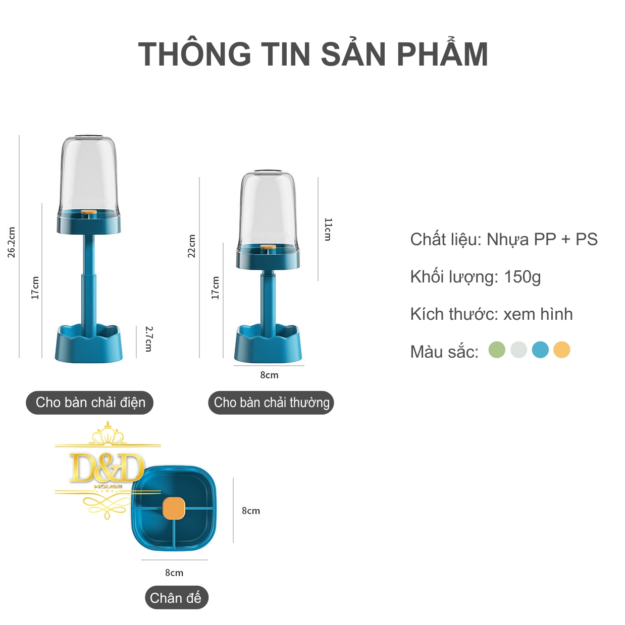 Giá để bàn chải, kem đánh răng thu gọn