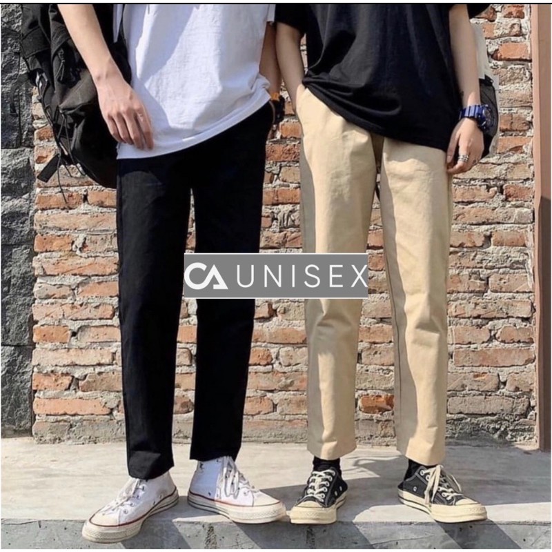 [HCM]Quần Kaki Basic Pants Unisex ( Đen - Tan )