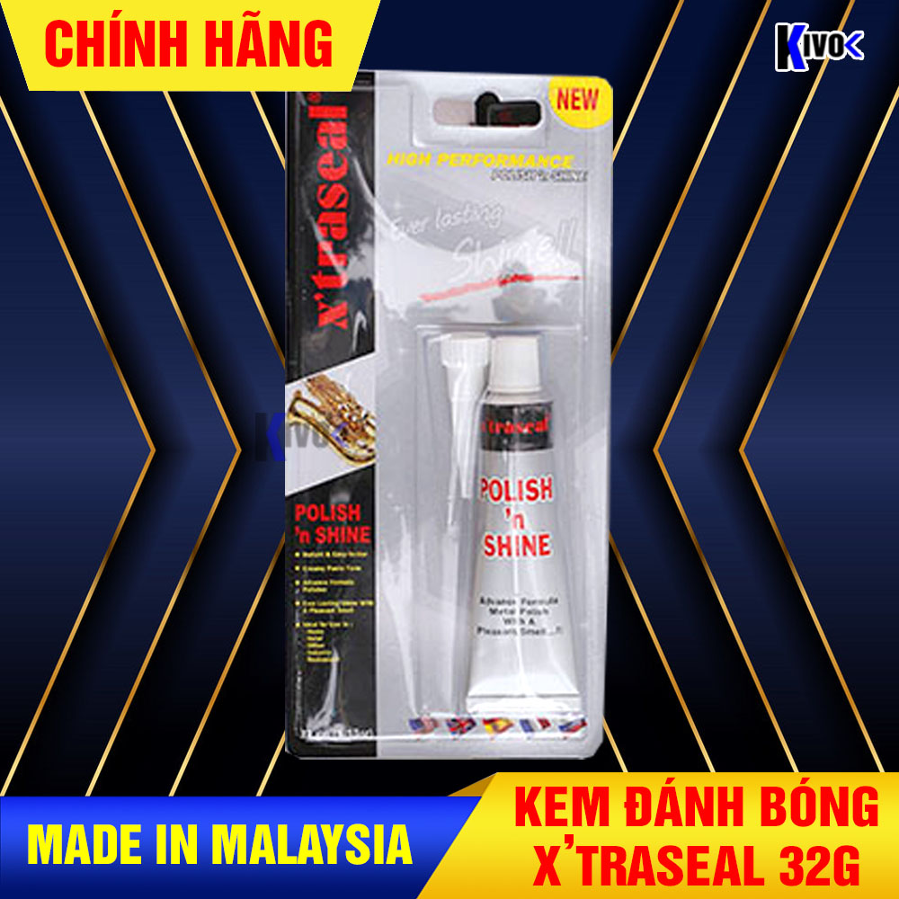 Cream polishing metal stainless steel x'traseal polish'n shine 32G-cream car polishing machine, automotive, Censer đồng, stainless steel, copper, clock-Kivo