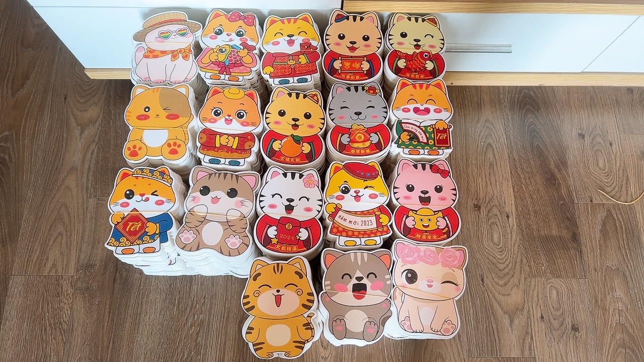 Combo 10 bao lì xì hoạt hình chibi 2024