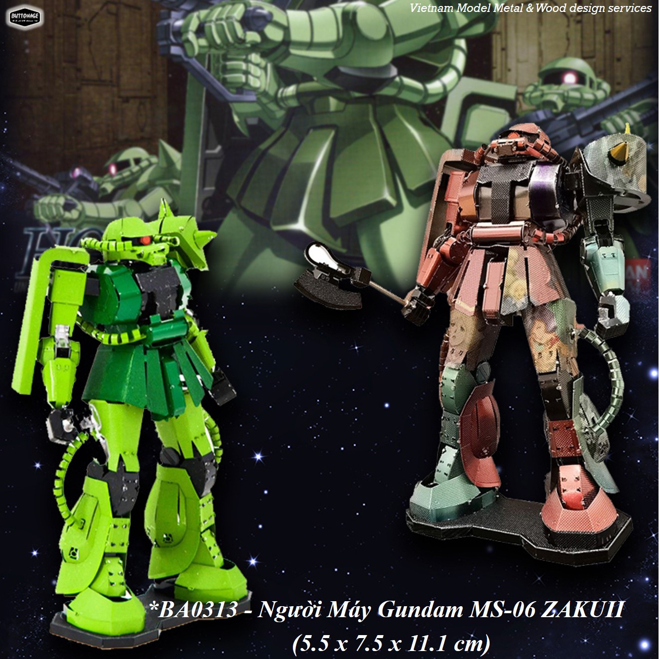 Mô Hình Lắp Ráp 3d Người Máy Gundam (Kim loại lắp ghép 3D)