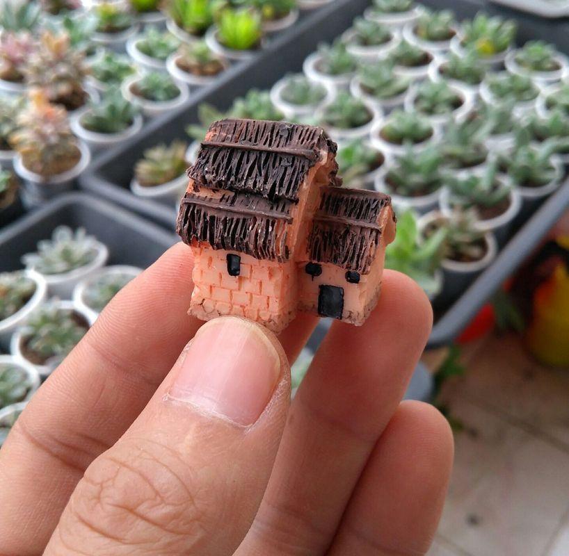 Phụ kiện trang trí tiểu cảnh: Mẫu nhà rơm